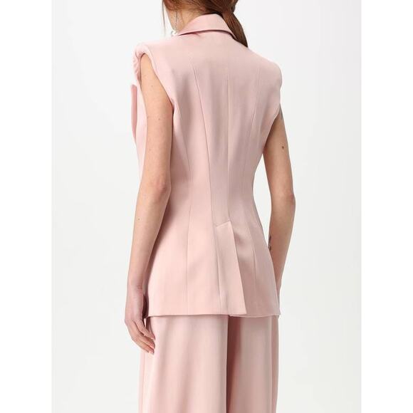 Nina Ricci Crepe Satin Double Breasted Sleeveless Jacket in Blush 38 US  6 - Picture 3 of 3